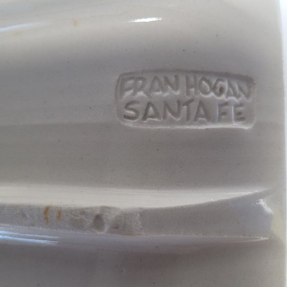 Fran Hogan Santa Fe Rare Horse and Rider Vintage Blue and White Decor Tray Plate - Picture 2 of 5